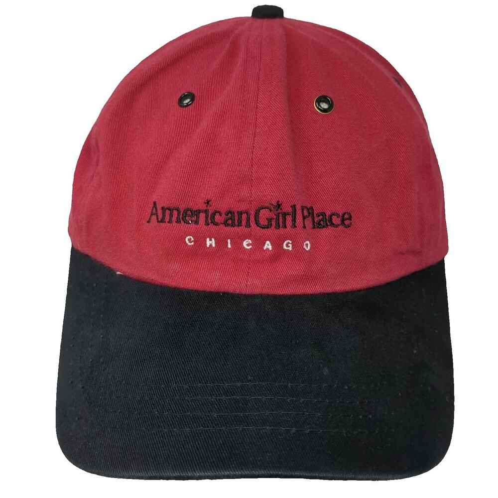 American Girl Baseball Cap Red Black One Size Chicago Strapback Cotton Hat